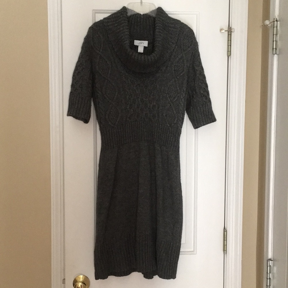 Loft Gray Sweater Dress - Picture 2 of 7